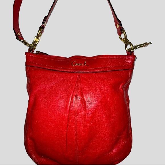 Coach candy apple red hobo bag! Euc! - Picture 4 of 17